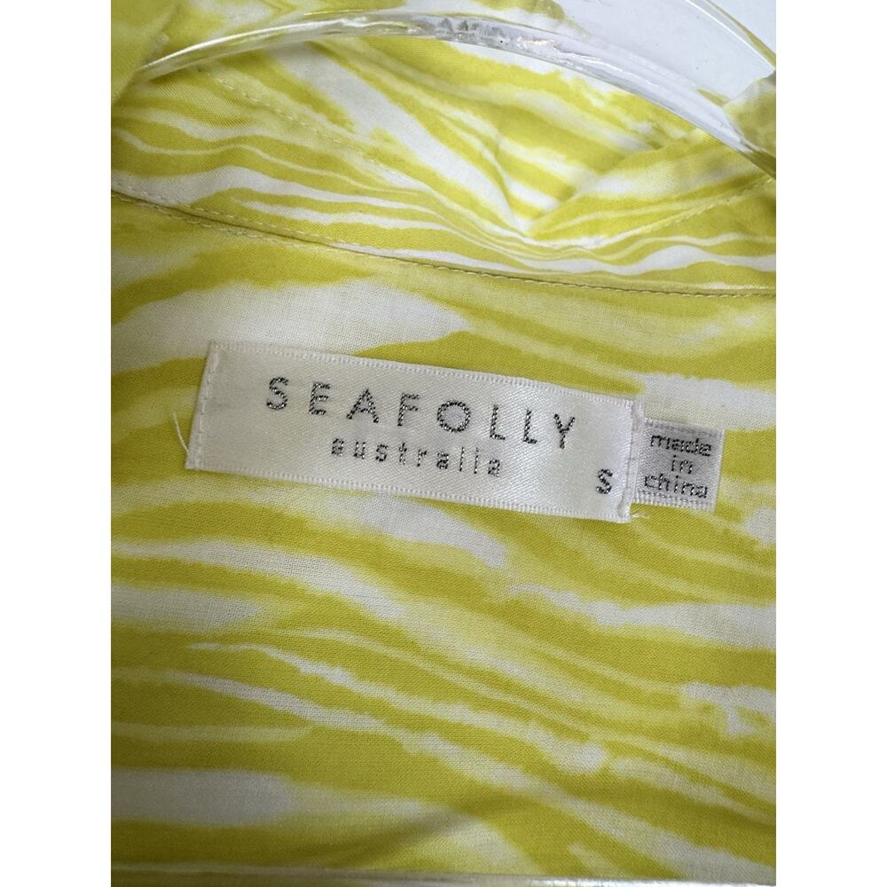 Seafolly Beach Shirt Women’s Small Zebra Resort Coverup In Celery swim - Picture 6 of 10